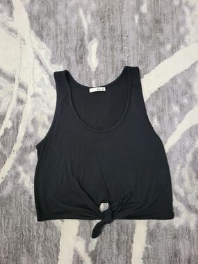 Wilfred Black Tie-Front Cropped Tank Size M